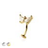 BUTTERFLY TEARDROP TOP 316L SURGICAL STEEL THREADLESS FLOATING BELLY BUTTON RING